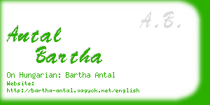 antal bartha business card